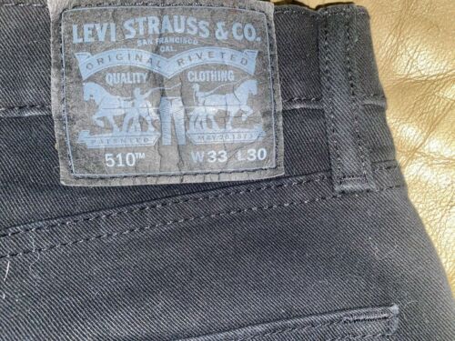 Levi 510 Skinny Fit, Black Jeans, Waist=33