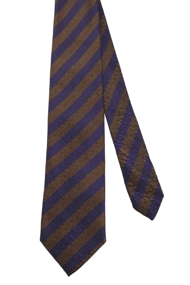 Corbata formal a rayas texturizada encuadernada 57 1/8X3 pulgadas Enrico Coveri para hombre Foto 4 de 4