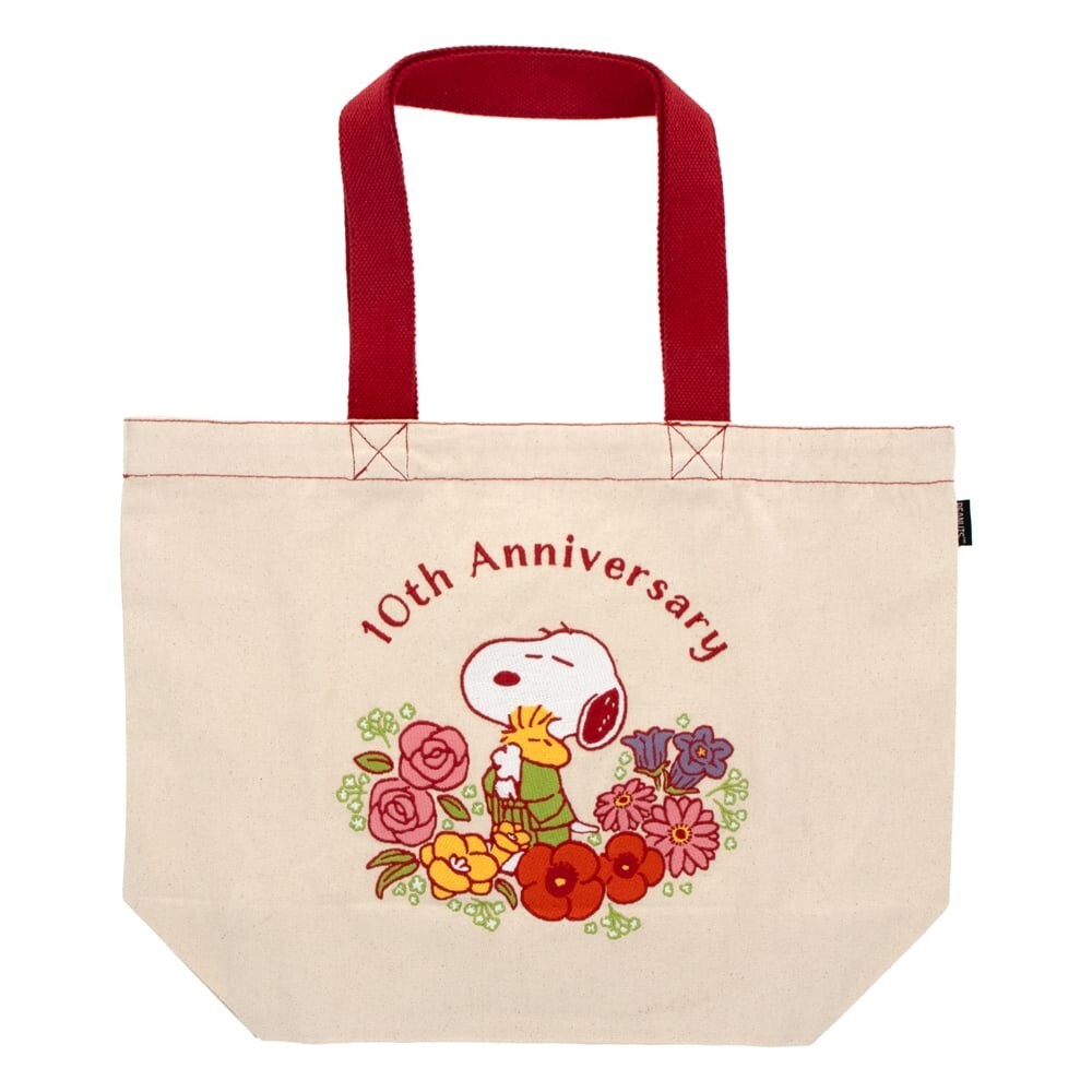 Peanuts Snoopy Cha-ya 10th Anniversary Embroidered tote bag