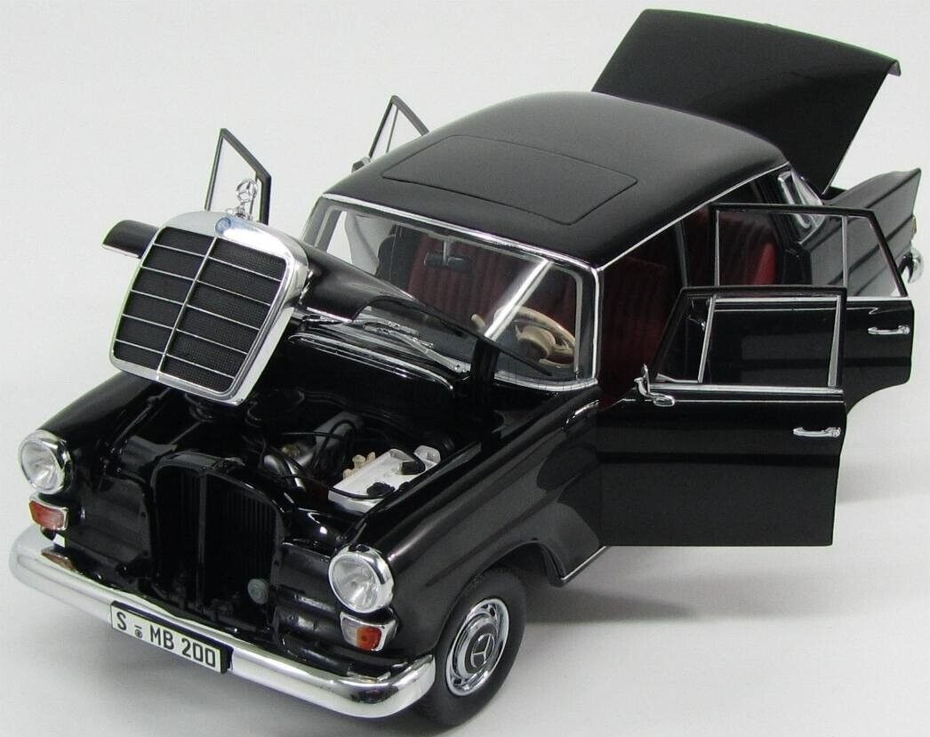 NOREV 1966 MERCEDES BENZ 200 Authentic Mercedes Black 1:18 NOREV 1966 MERCEDES BENZ 200 Authentic Mercedes Black 1:18
