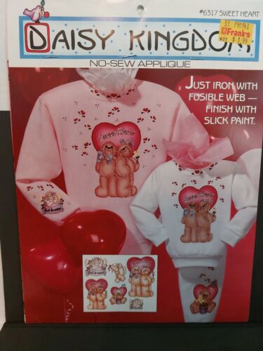 NEW Daisy Kingdom No-Sew Fabric Appliqué 6317 Sweet Heart Iron On Vintage NOS