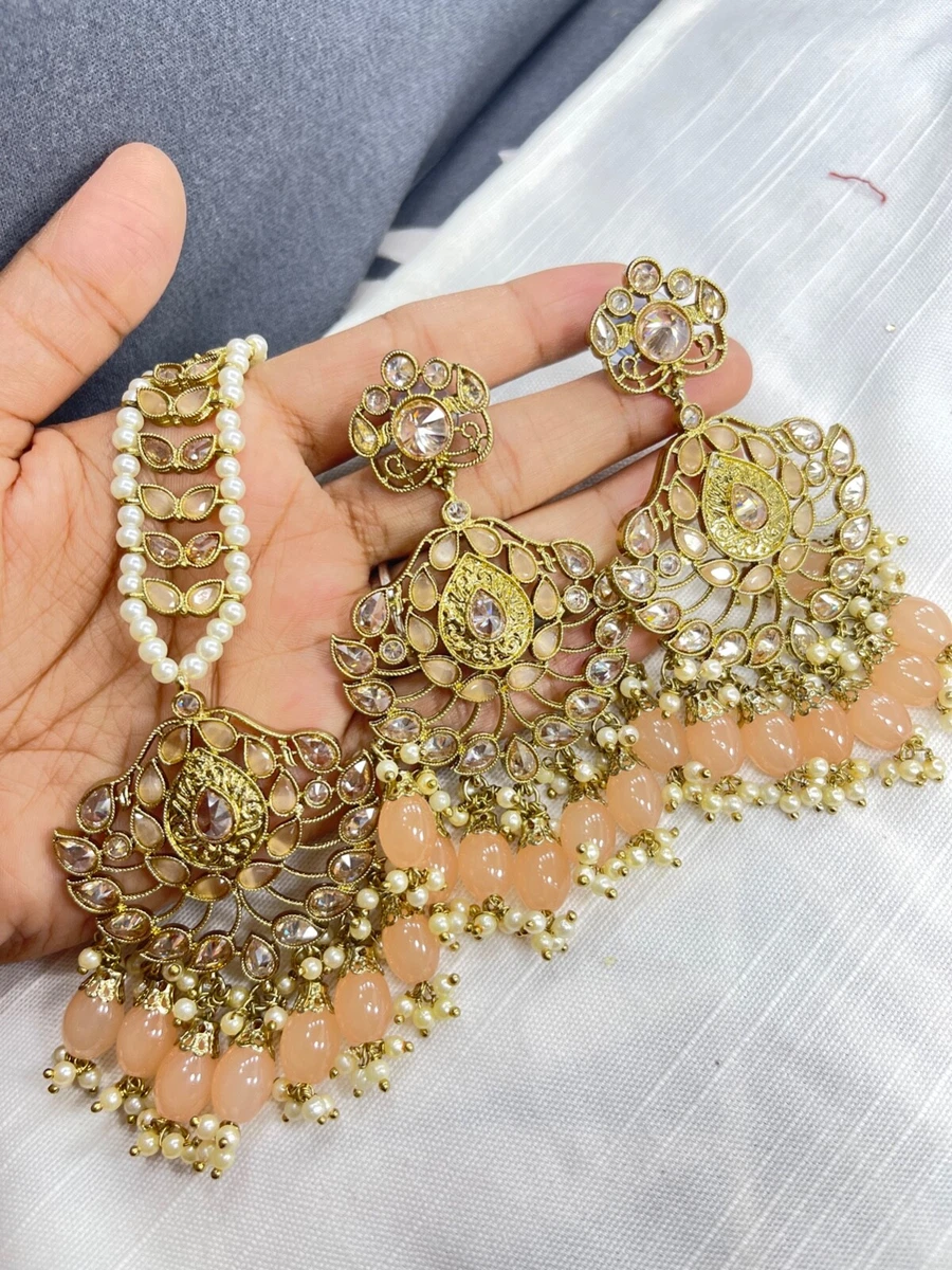 Cream colour deals earrings