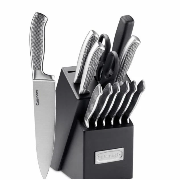 NEW Cuisinart Graphix Collection 13-PC Stainless Steel Cutlery Knife Block Set