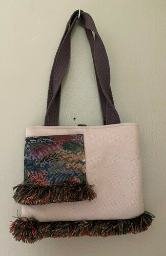 MARLENE BUCKWALTER TOTE BAG Purse Handmade Original Design Leaf Brocade Fringe - Picture 5 of 8