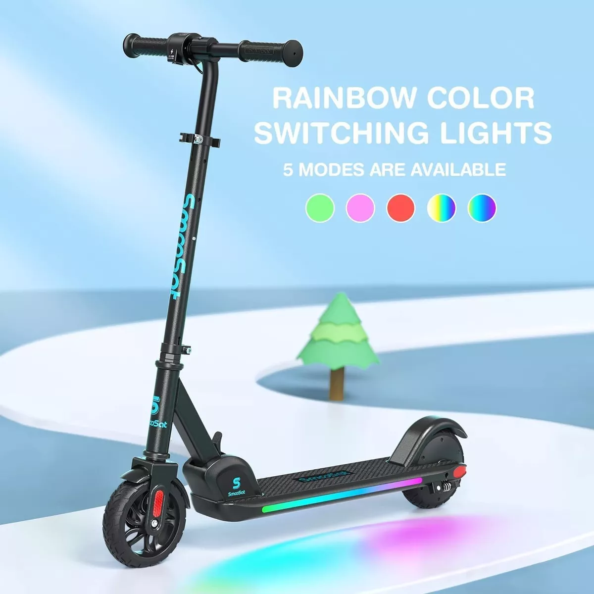 E9 Pro Kids Ride On 150W 29.4V Motorized Powered Electric Kick Scooter Toy Black
