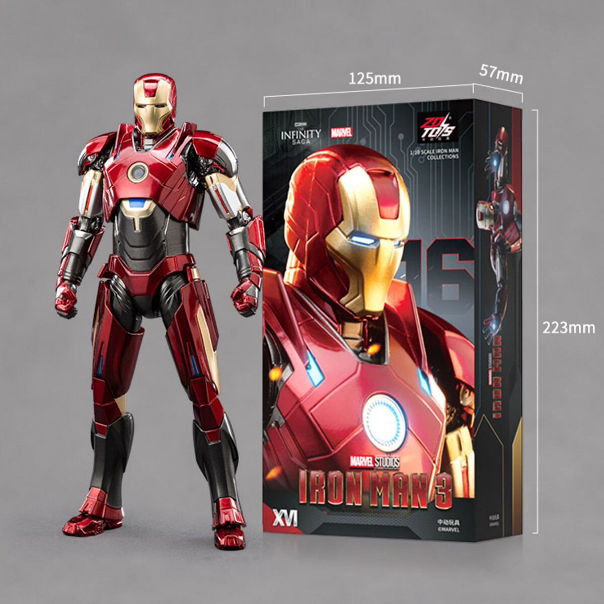 アイロンマン HiPlay ZD Toys 1/10 Non-Luminous Version Iron Men MK16 Action