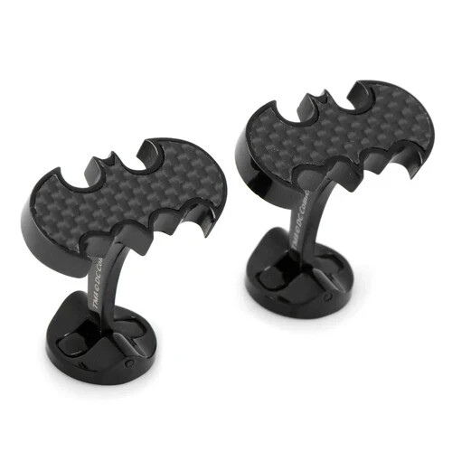 Edelstahl Kohlefaser Batman Manschettenknöpfe - Bild 2 von 4