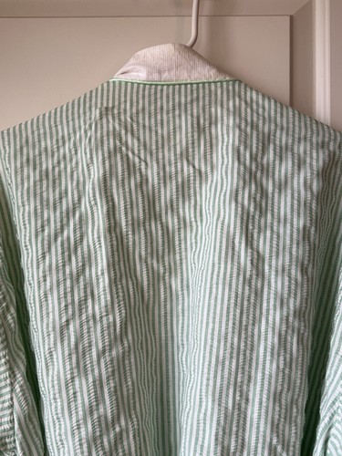 Vintage Signature II Stan Herman Green White Robe Size Medium - Picture 8 of 10
