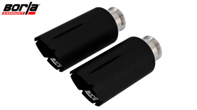 Borla 5'' Brawler Style Square-Cut Black Steel Tips For 2021-2024 Ram 1500 TRX