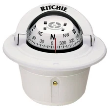 Ritchie Compass, Flush Mount, 2.75" Dial, White F-50W