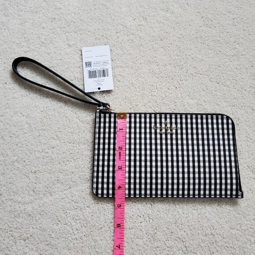 NWT Kate Spade Medium L-Zip Wristlet in Jazzy Gingham Black - Picture 11 of 13