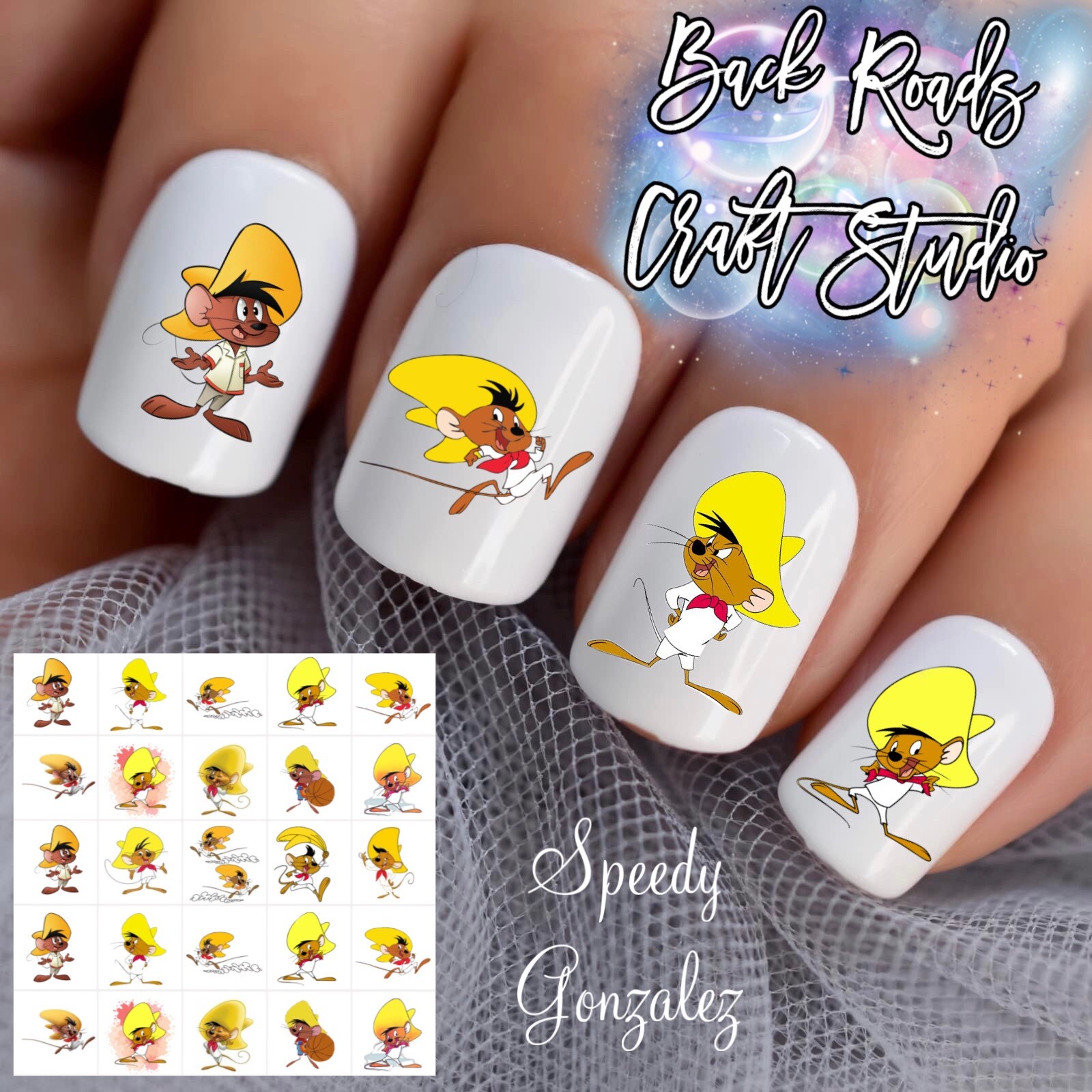 Speedy Gonzalez Nail Art Waterslide Nail Decals Set Of 50 Instructions & Bonus