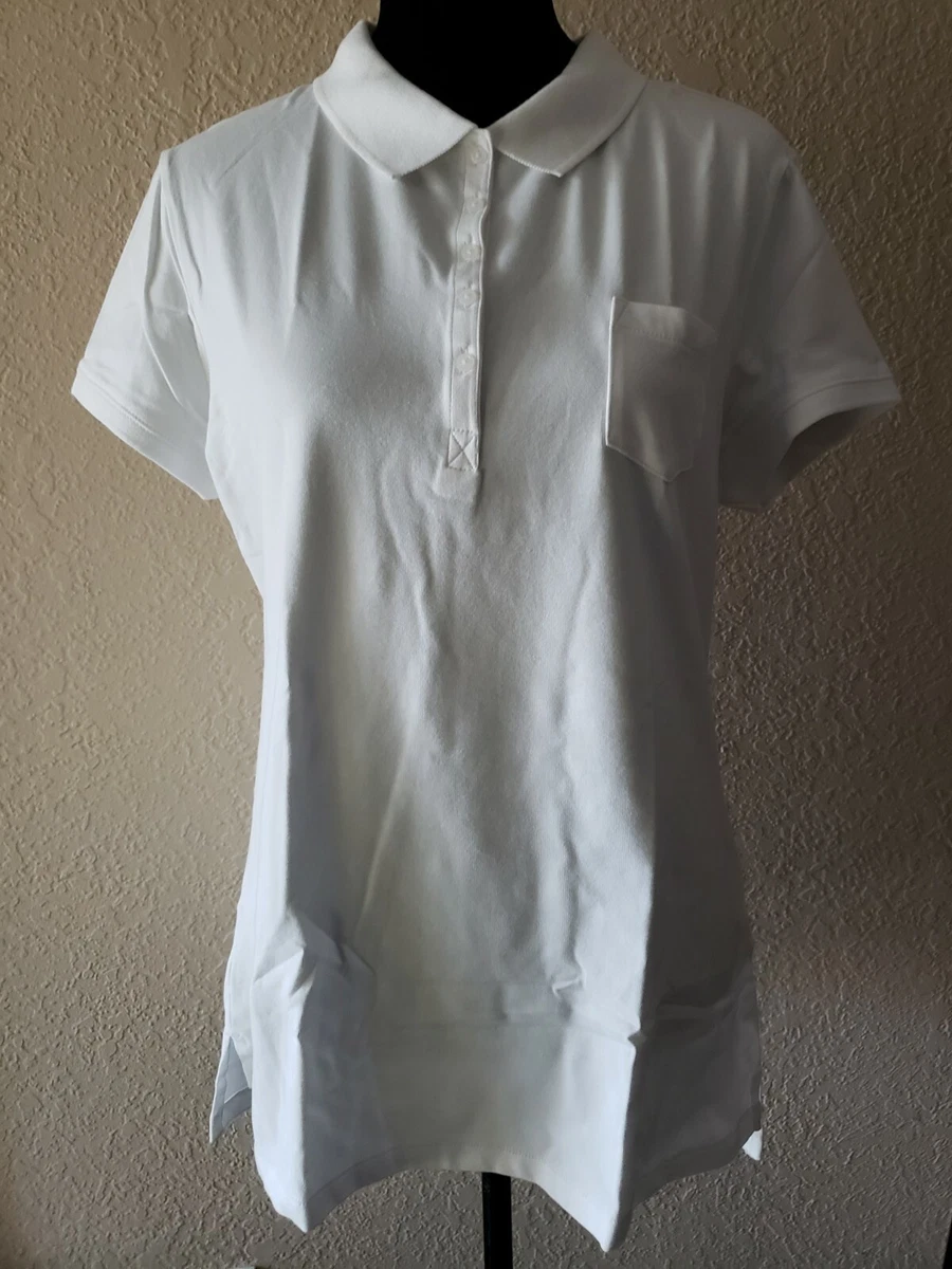 New No Boundaries Polo Shirt Size XXL 2XG 19 Junior White Half Front Button M