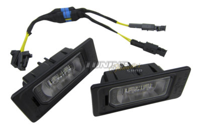 2x original VW LED license plate lighting + CanBus connection adapter cable #VA