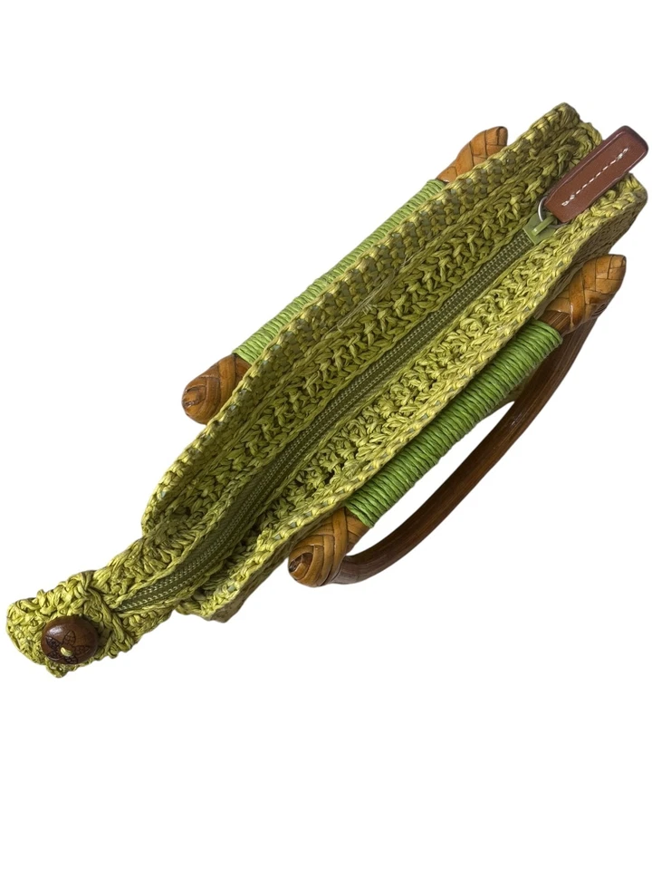 Mini Bolso Cartera Fossil Paja Verde Doble Asa Madera bv Foto 3 de 4