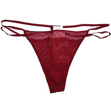 Gilly Hicks Hollister Double Strap Lace String Red Thong X-Large 16 UK Knickers