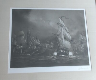 1981 L.J. Pearce '' Meeting the Enemy''  The Battle of lake Erie Etching Frnk.mint