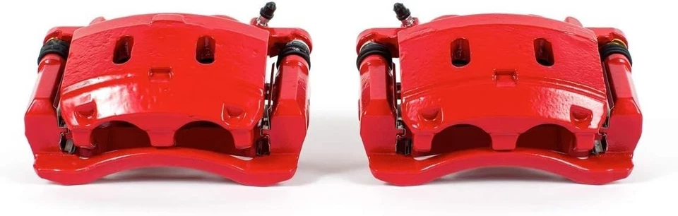 Pinzas de freno delanteras rojas S3338 para Titan Armada QX56 QX80 2006-2024 Akebono-350 m Foto 2 de 4