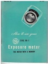 1950 GE Exposure Meter Type PR-1 Owner's Manual
