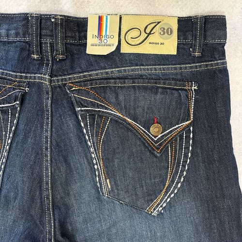 Vintage Y2K Indigo 30 Mens 40x34 Straight Jeans Baggy Relaxed Skater Hip Hop NWT - Picture 19 of 21