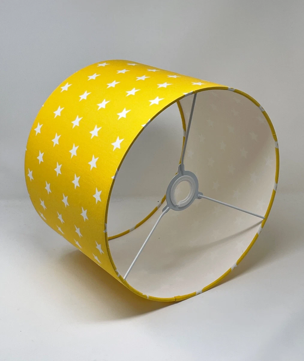 Lampshade Sun Yellow White Star Cotton Drum Light Shade