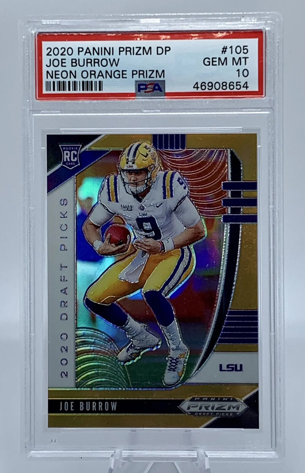 JOE BURROW 2020 Panini NEON ORANGE Prizm DP Rookie /149 GEM MINT 10