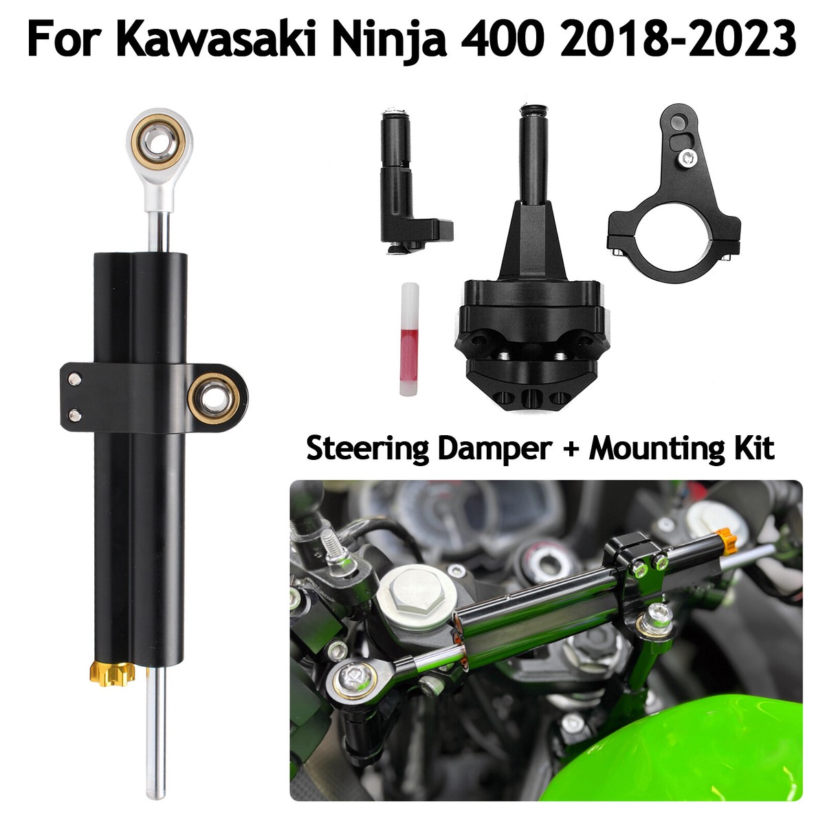 Linear Steering Damper Stabilizer Mounting Kit For Kawasaki Ninja