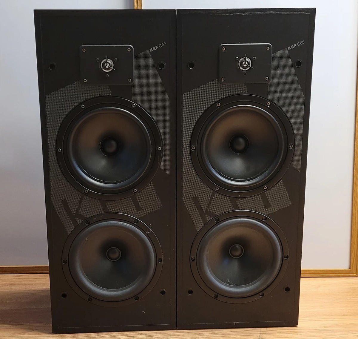2 x KEF C65 Black 4-Ohm Passive Radiator Bi-Amp Capable Speaker | eBay