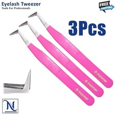 L Type Precision Eyelash Extension Tweezers Anti Static Beauty Tool