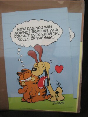  JIM DAVIS HOW CAN YOU WIN DOESN'T KNOW THE RULES VINTAGE POSTER 1978 CNG2072