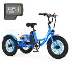 MOONCOOL 16"x 3" Electric Tricycle for Riders Fat Tire Electric Trike 250W Bike
