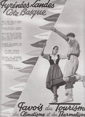 Reklame alte Reise Pyrenäen-Landes 1947 aus Zeitschrift