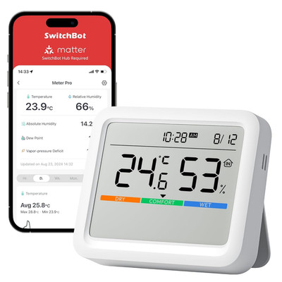 Meter Pro, Digital Hygrometer & Thermometer - Wireless Indoor Temperature & Humi
