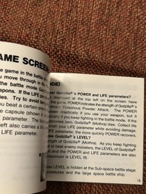 GODZILLA Monster of Monsters NES Nintendo Game 1989 Original Manual Booklet ONLY