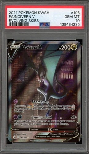 Pokemon Noivern V Evolving Skies Full Alt Art #196 PSA 10 Gem Mint