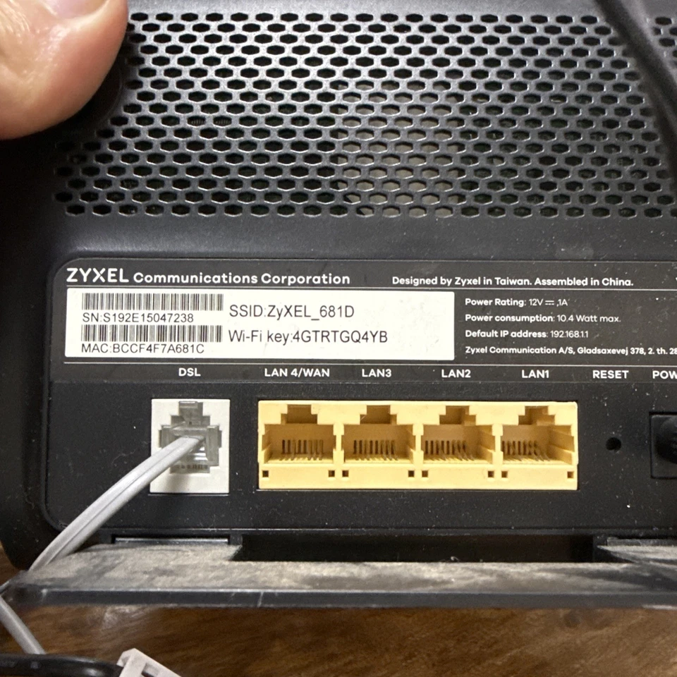 ZyXEL VMG1312-B10D Wireless VDSL2 Gateway Router - Image 4 of 4