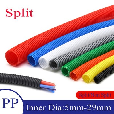 Conduit Spilt Cable Tidy Flexible Tube Convoluted Protection Tubing PP ID 5-29mm
