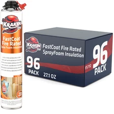 Kraken Bond FastCoat Closed Cell Spray Foam 96 Pk Class A FireRated Gun Not Incl