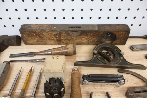 Bel lotto vintage e antico di attrezzi manuali carpenteria macchinista punte maniglie driver - Foto 4 di 24