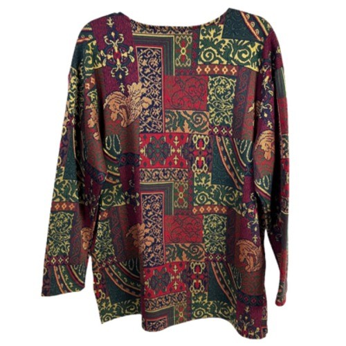 Silver Threads Tunic Medium Multicolor Damask Sco… - image 3