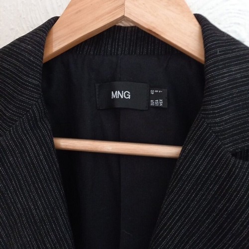 Mango Grey Striped Soft Chenille Blazer Jacket EU 40 UK 12 - Picture 2 of 11