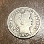 1901 Barber Liberty Head Dime 90% silver Actual coin Fill Your Collection