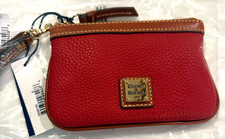 Dooney Bourke Medium Red Pebbled Leather Wristlet NEW WITH TAGS