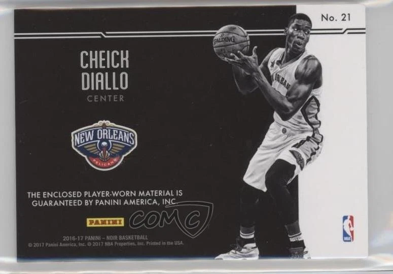 2016 Panini Noir Rookie Materials Black and White Prime /99 Cheick Diallo #21 RC - Image 2 of 2