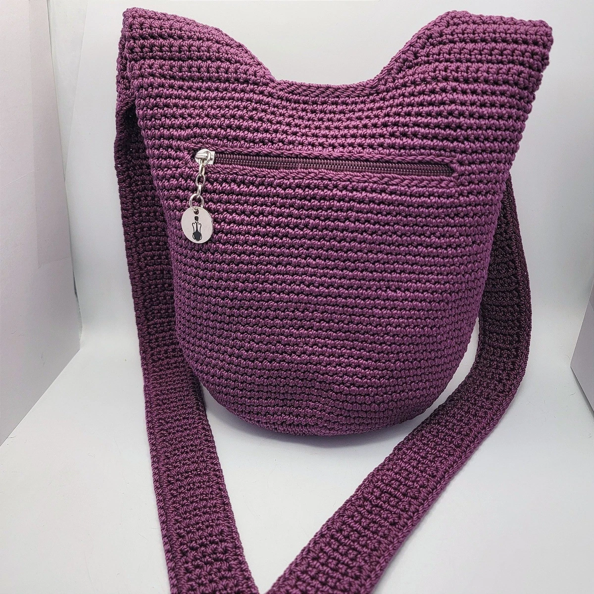 The Sak Dylan Backpack Heather Purple Crochet Dual Shoulder Straps Bucket Bag The Sak Dylan Backpack , Hand-crochet, Recycled  main image 4