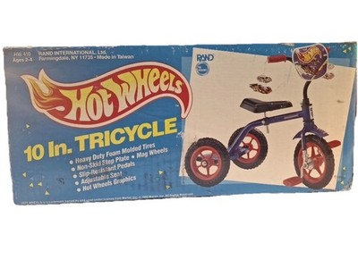 Vintage Tricycle 1990's Rand Mattel Hot Wheels 10'' Ride On NEW in Box VERY RARE