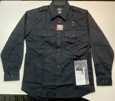 Camisa táctica de sarga para hombre 72345 5,11 PDU clase B manga larga mediana azul marino