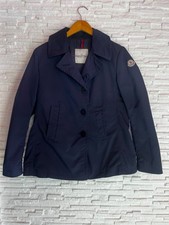 Moncler Navire Short Trench Jacket Dark Blue Size 2 Lightweight Coat