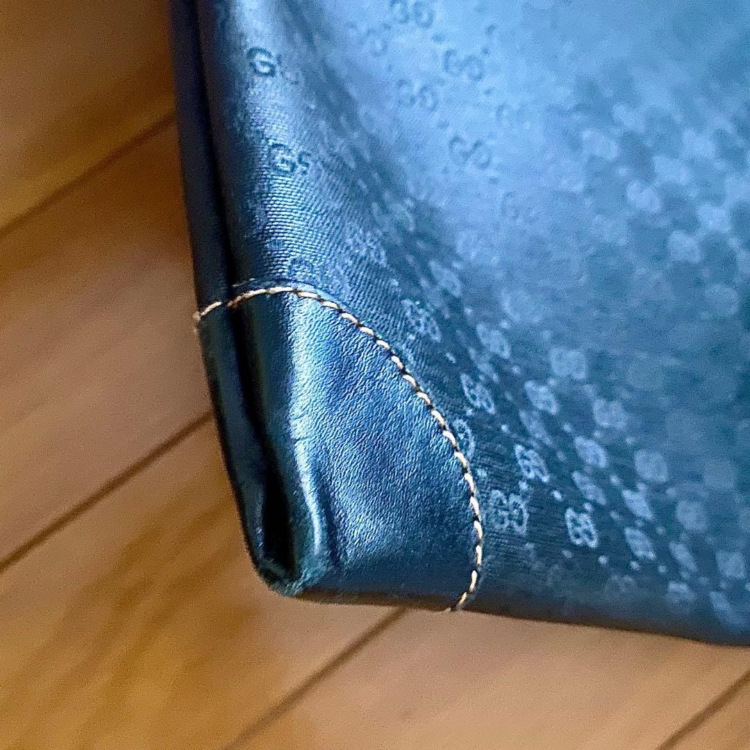 GUCCI Vintage Sherry Line Leather Tote Bag Black GG Leather Made in Italy thumbnail 7