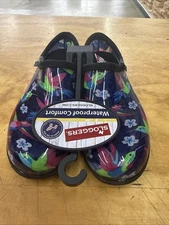 Colorful Floral Hummingbird Print Women's Sloggers Waterproof Garden Shoes 8